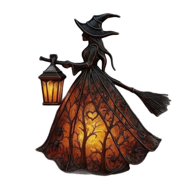 Lighting Decoration - Witch Resin Tabletop Night Light with