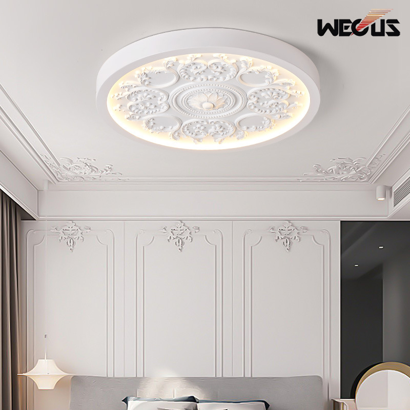 Home Decor Lighting Wholesale - Vintage French Cream Carved Artistic Ceiling