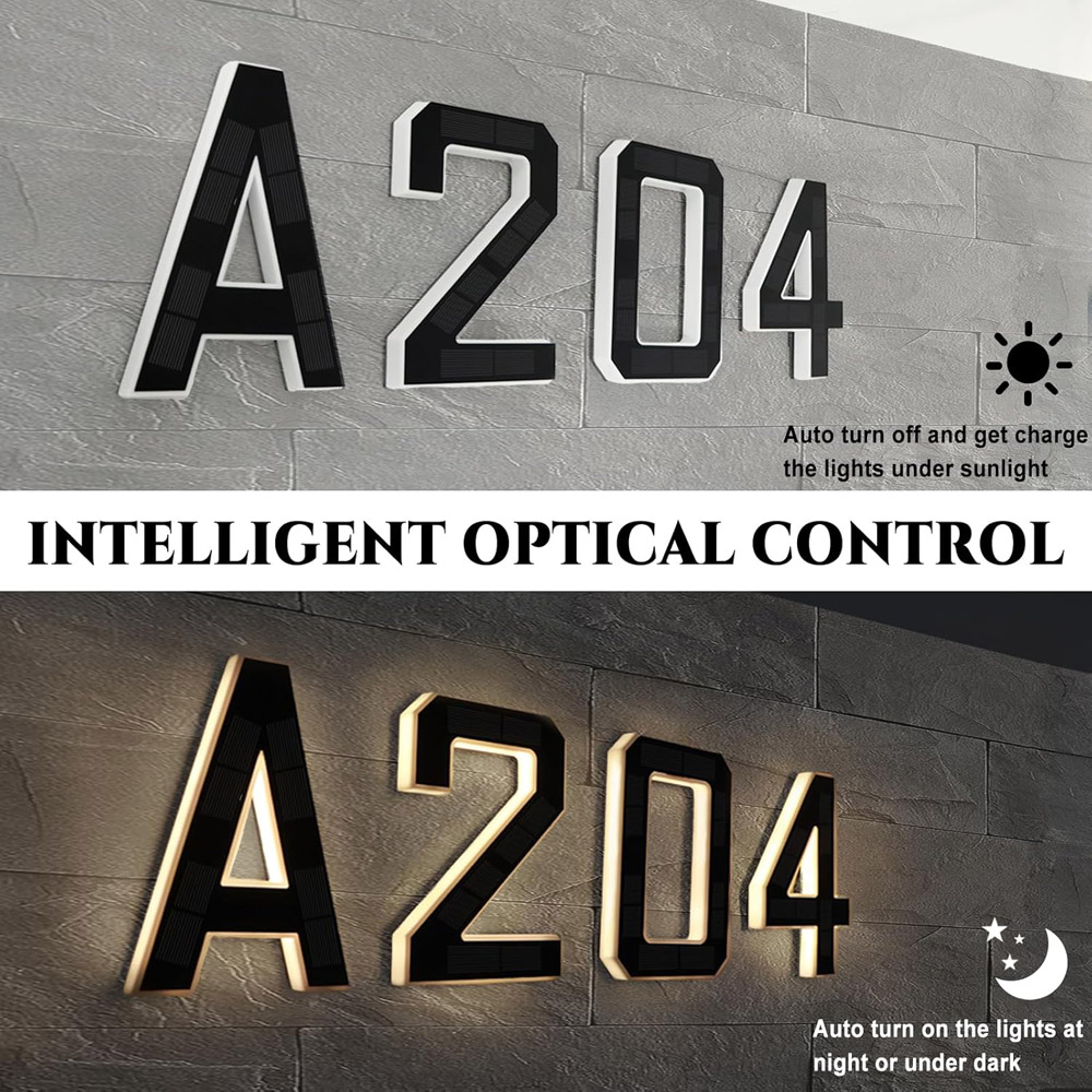 12cm Solar Outdoor House Numbe - Lighting Decor For House ulasan dan harga