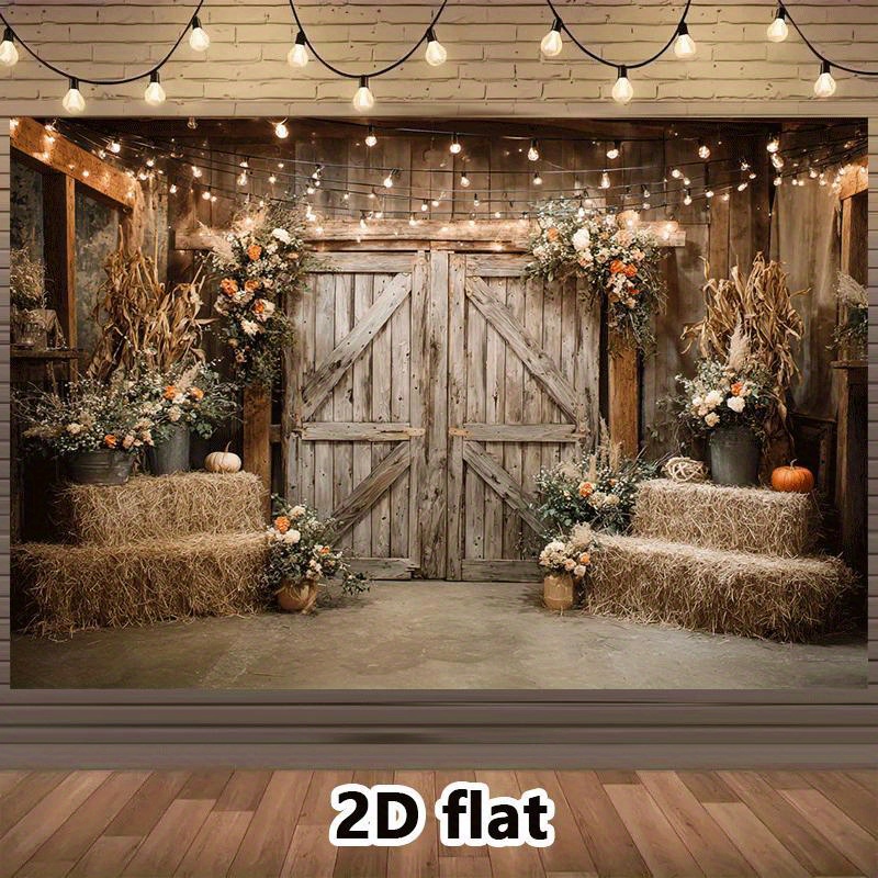 2D Flat, Rustic Barn Tapestry  - Lighting Decor Photos ulasan dan harga