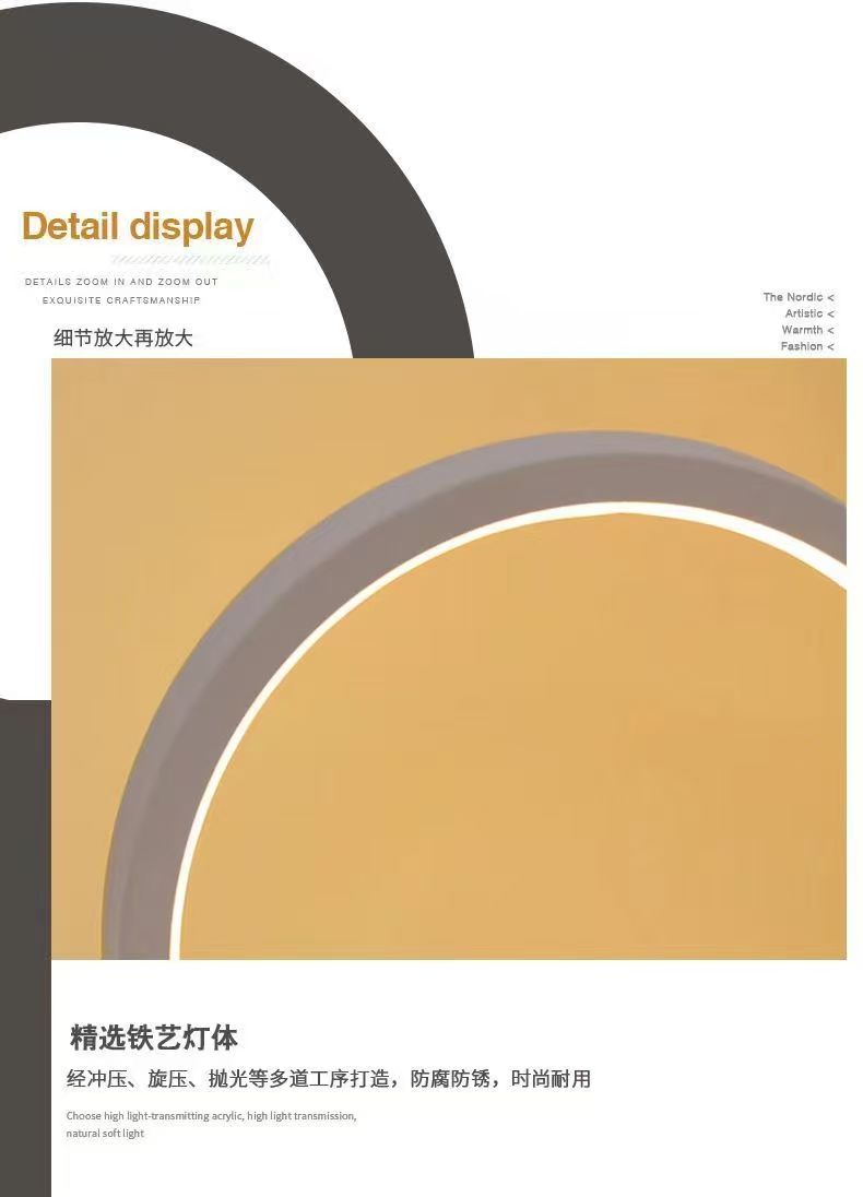 20CM LED Simple Circular Ring  - Room Lighting Bedroom Decor ulasan dan harga