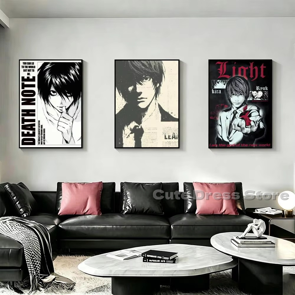 Death Note Canvas Print Unfram - Lighting Room Decor Items ulasan dan harga