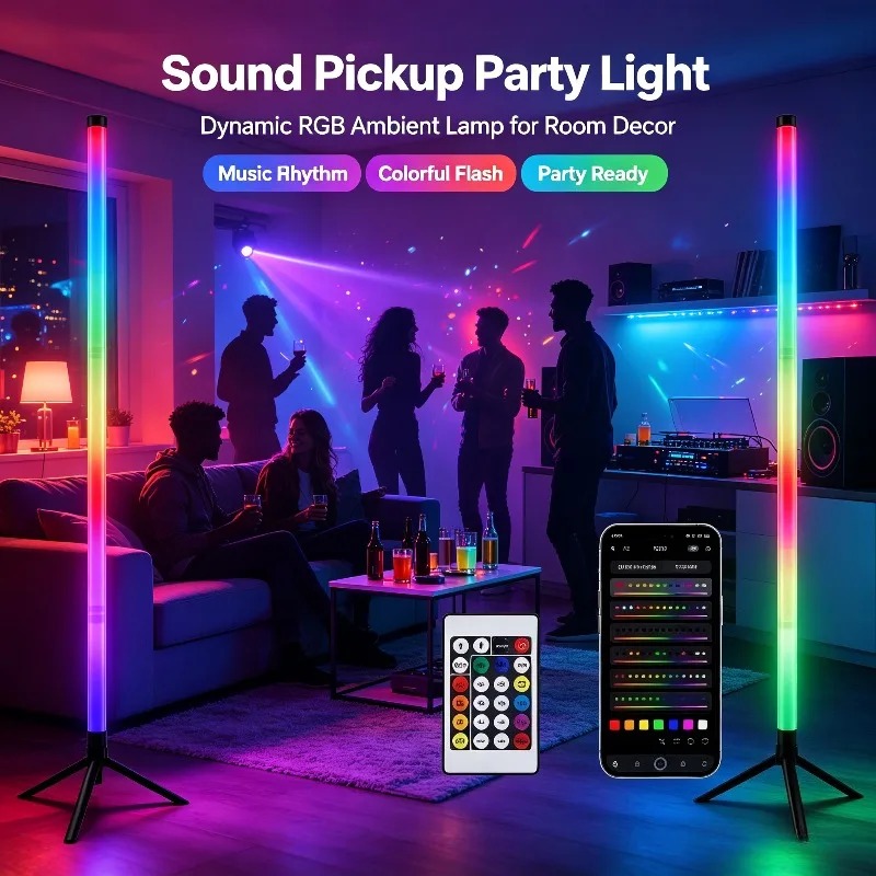2PCS 120CM RGB Floor Lamp, Sou - Lighting Design Decor ulasan dan harga