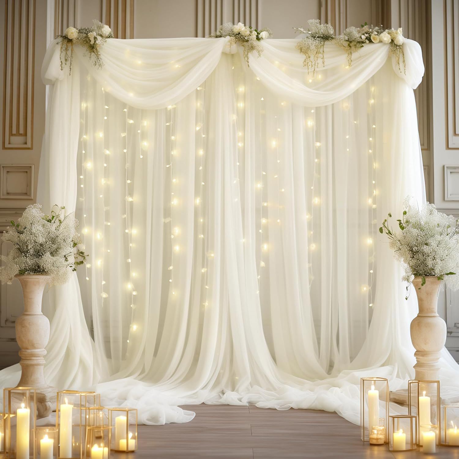 1 Pack Wedding Tulle Backdrop  - Lighting Decor Photos ulasan dan harga